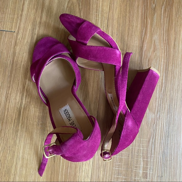 Steve Madden Shena Purple Suede Heel Size 7.5 - Picture 6 of 7